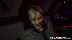 Play The blonde has beautiful breasts and she really likes to lick the head of her friend's cock